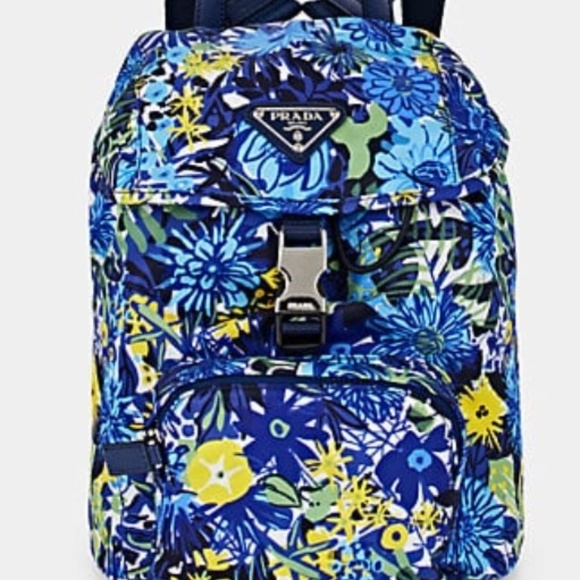 prada floral backpack